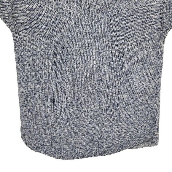 Loft Short Sleeve Knit Top XS Blue Speckled Boxy Casual Comfy Stretch Non-Itch - Picture 6 of 9